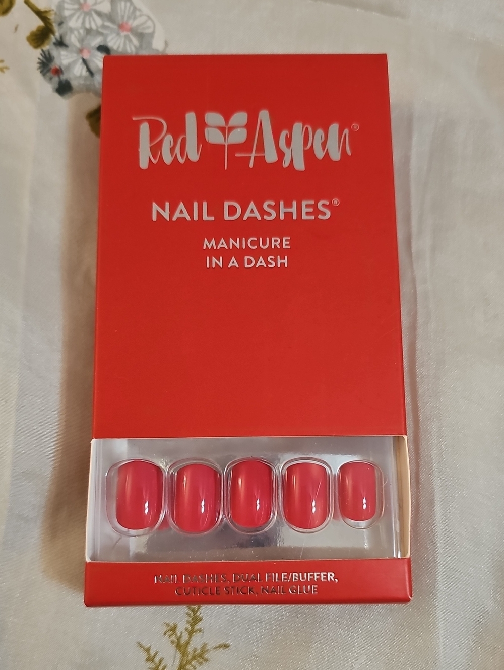 Red Aspen Nail Dashes in Red - Ready-to-Use Manicure. Ruthie In Red